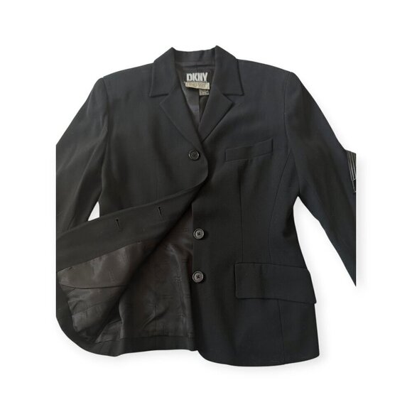 Vintage DKNY Black Wool Blazer Jacket , size 6, 90s - Picture 7 of 15